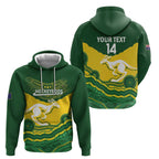 Custom Australia Hockeyroos Zip Hoodie Aussie Kangaroo Indigenous Art
