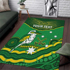 Custom Australia Kookaburras Area Rug Indigenous Art