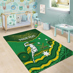 Custom Australia Kookaburras Area Rug Indigenous Art