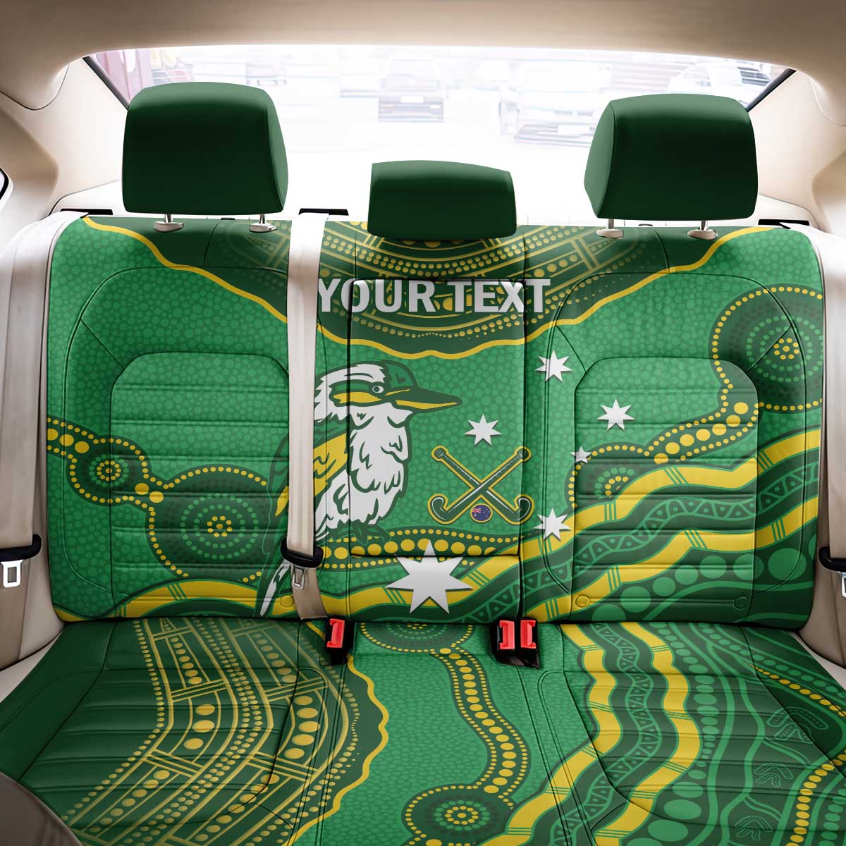 Custom Australia Kookaburras Back Car Seat Cover Indigenous Art