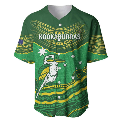Custom Australia Kookaburras Baseball Jersey Indigenous Art