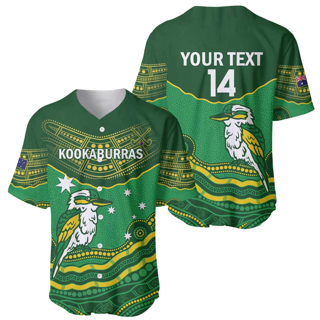 Custom Australia Kookaburras Baseball Jersey Indigenous Art