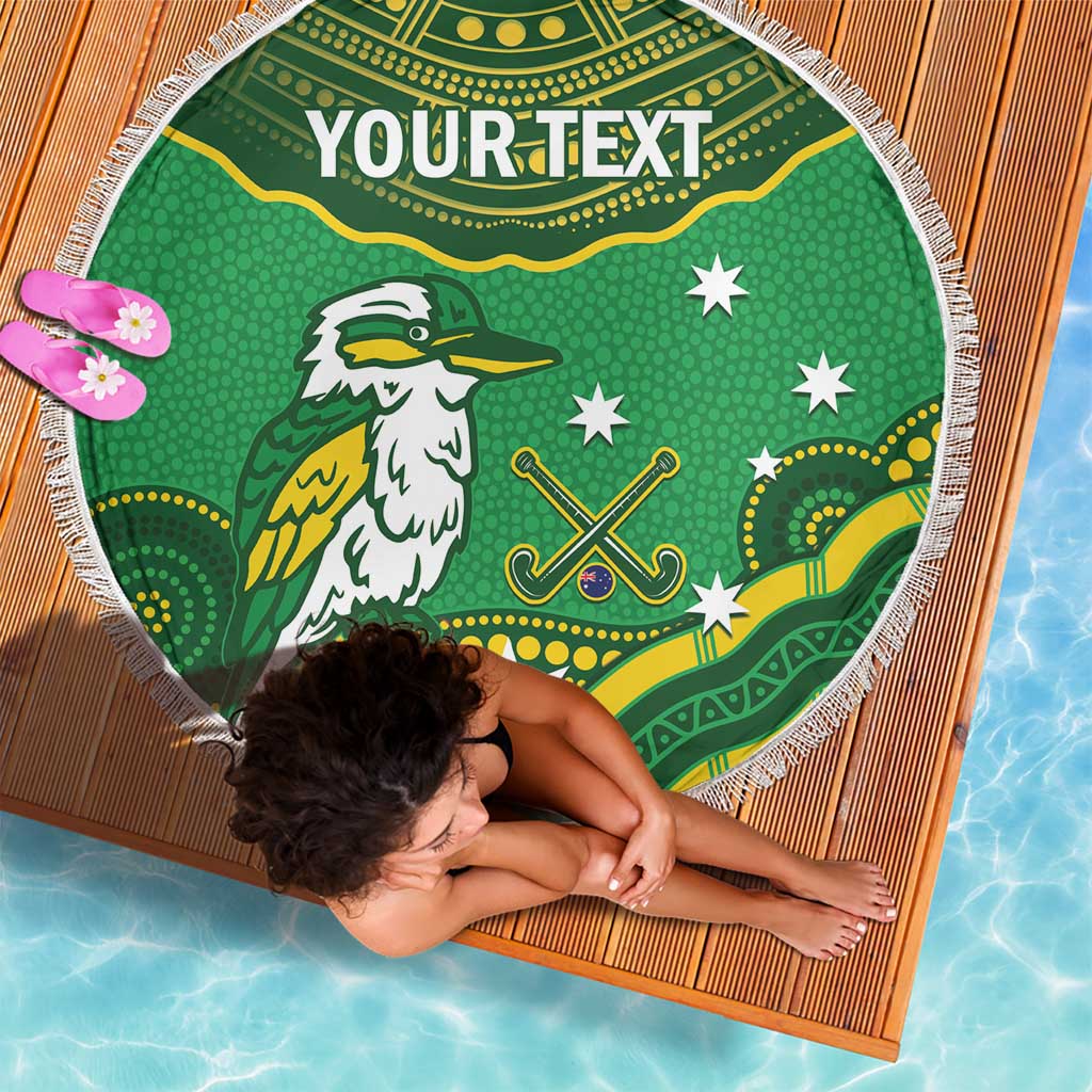 Custom Australia Kookaburras Beach Blanket Indigenous Art