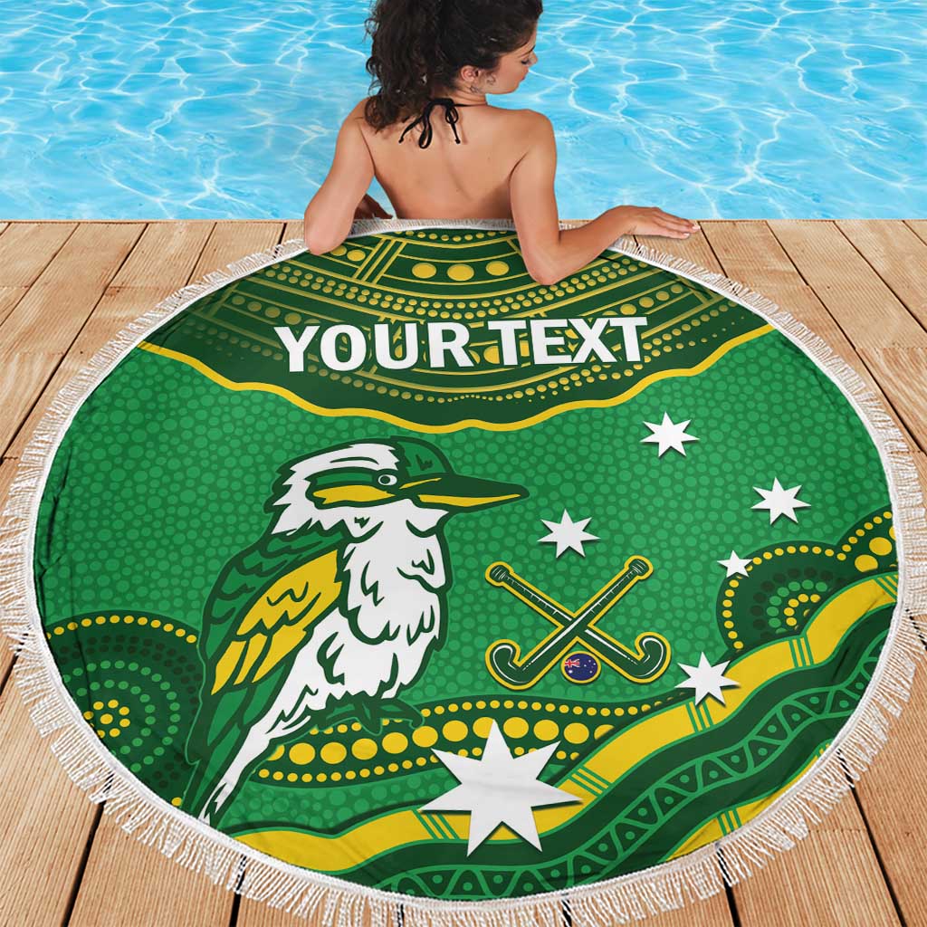 Custom Australia Kookaburras Beach Blanket Indigenous Art