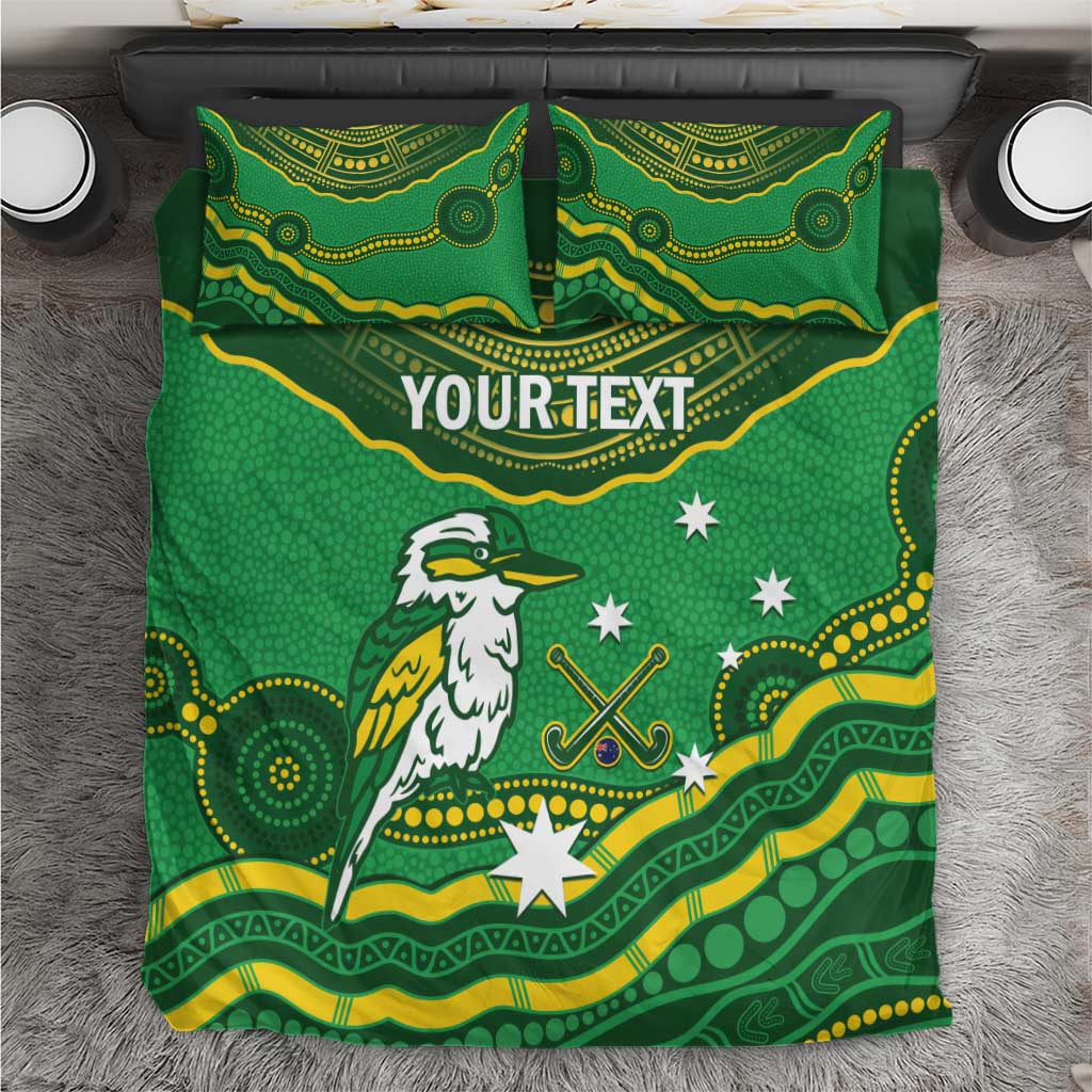 Custom Australia Kookaburras Bedding Set Indigenous Art