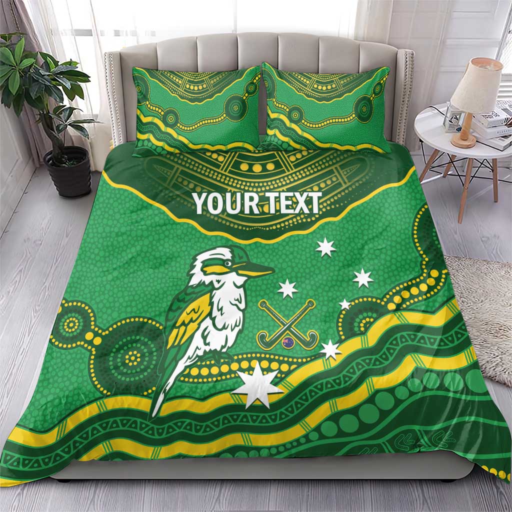 Custom Australia Kookaburras Bedding Set Indigenous Art