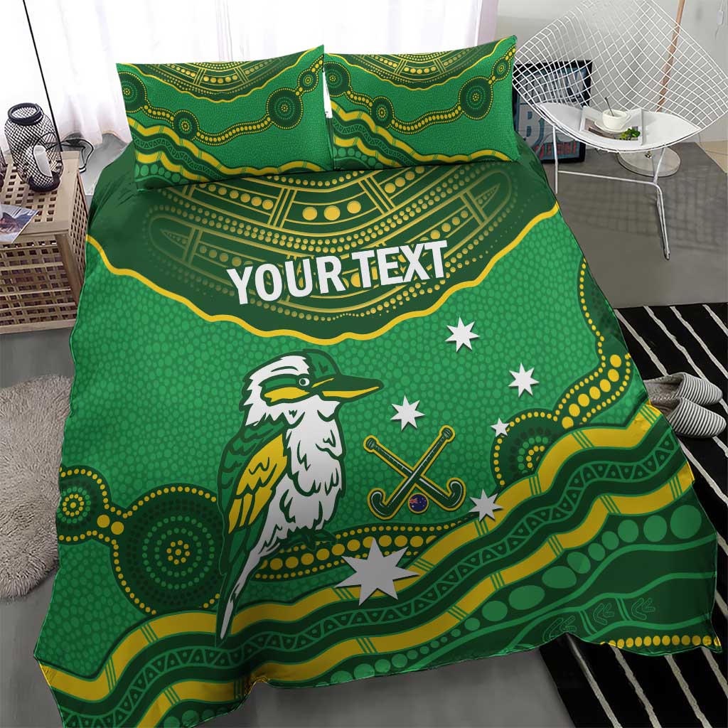 Custom Australia Kookaburras Bedding Set Indigenous Art