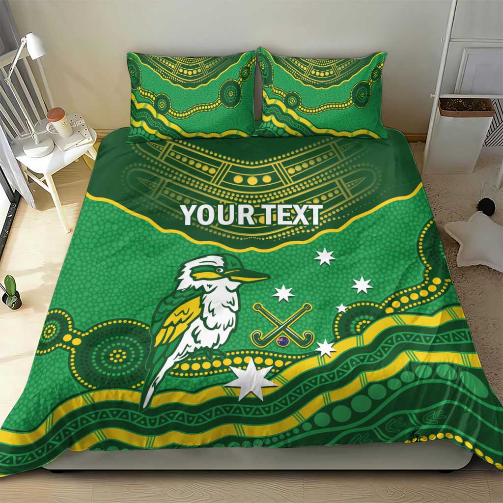 Custom Australia Kookaburras Bedding Set Indigenous Art