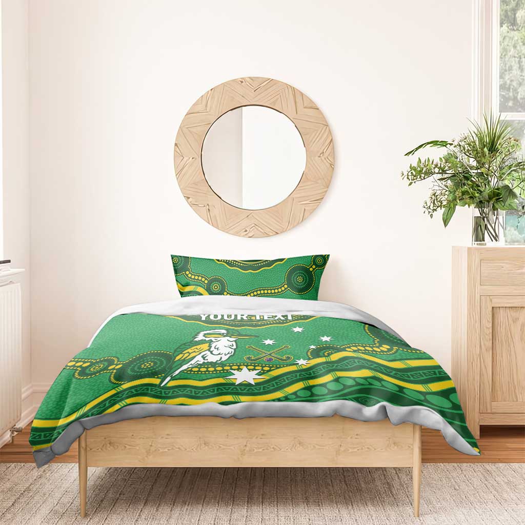 Custom Australia Kookaburras Bedding Set Indigenous Art