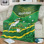 Custom Australia Kookaburras Blanket Indigenous Art
