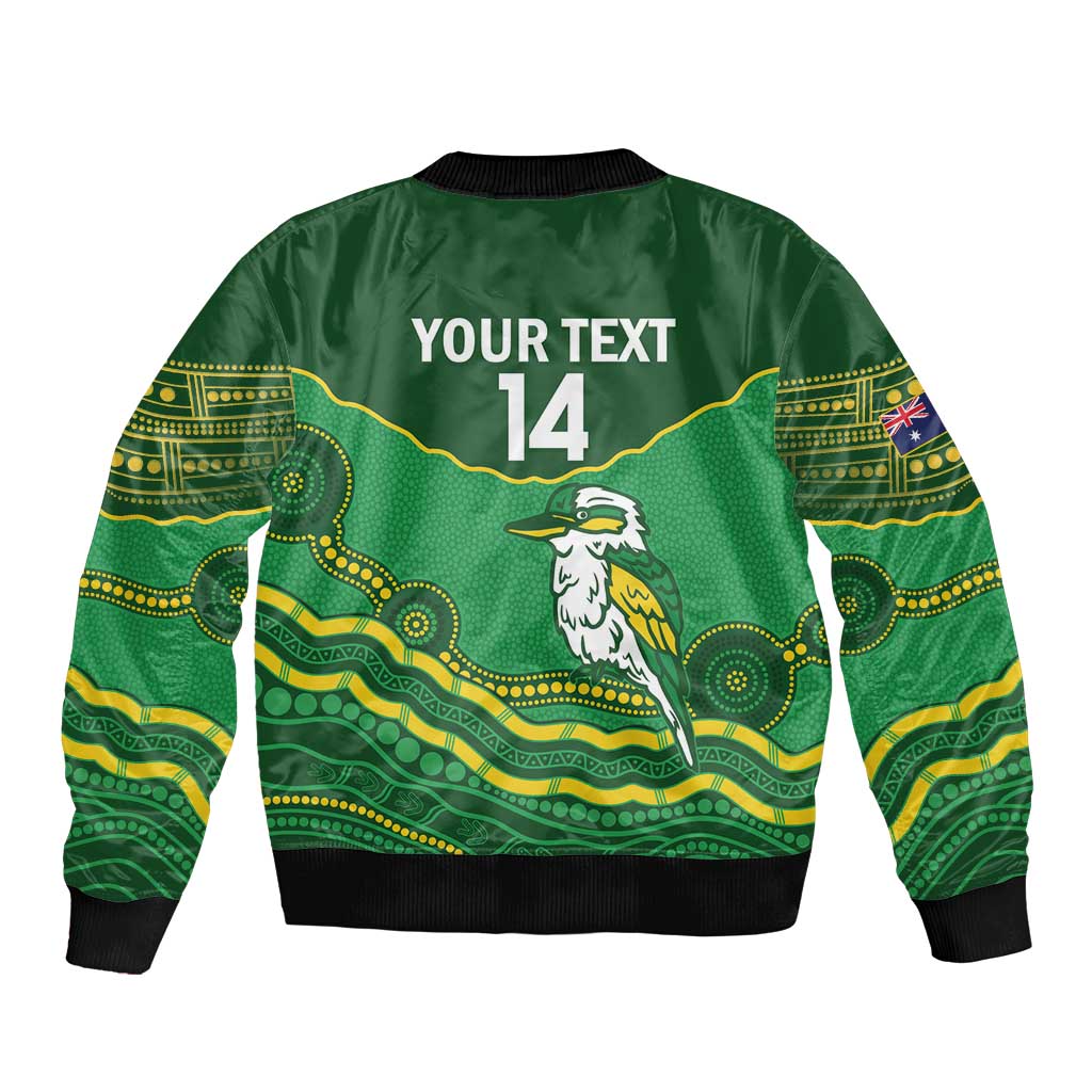 Custom Australia Kookaburras Bomber Jacket Indigenous Art