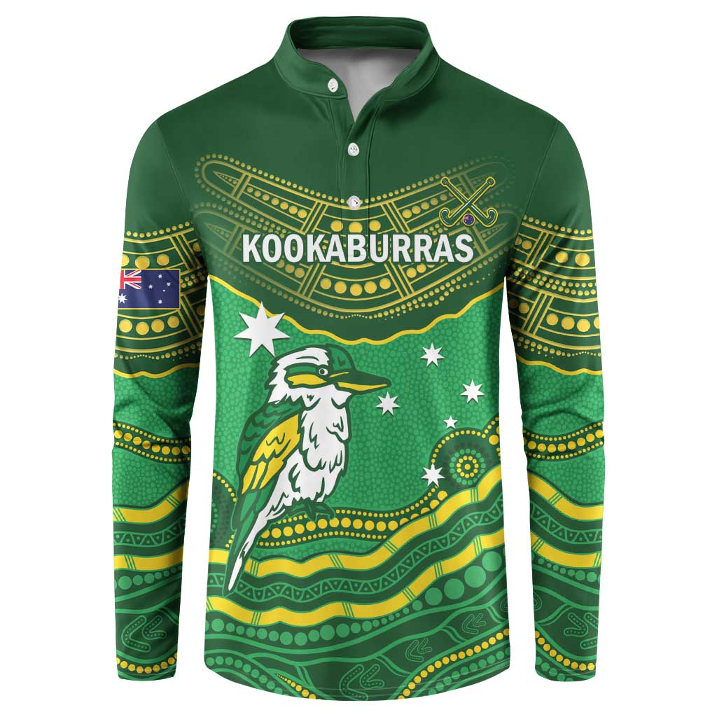 Custom Australia Kookaburras Button Sweatshirt Indigenous Art