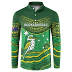 Custom Australia Kookaburras Button Sweatshirt Indigenous Art