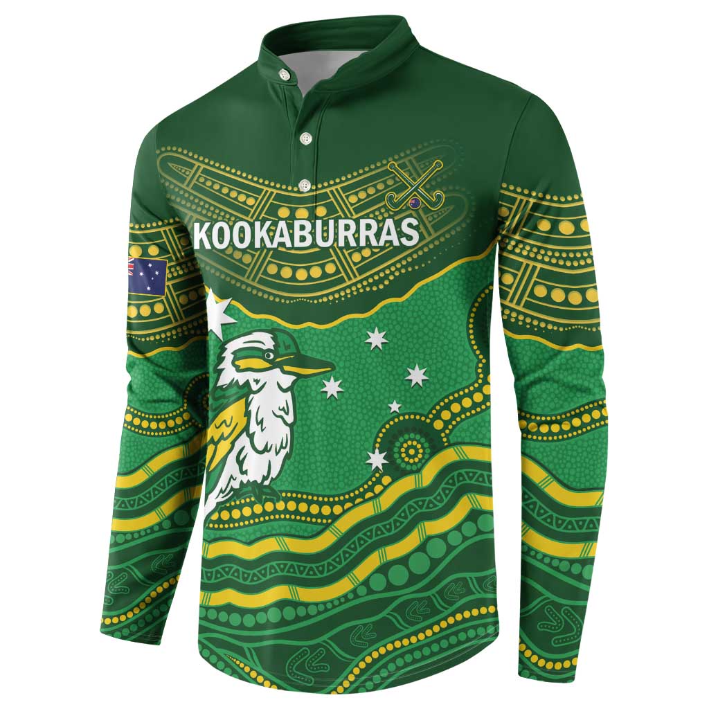 Custom Australia Kookaburras Button Sweatshirt Indigenous Art