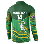 Custom Australia Kookaburras Button Sweatshirt Indigenous Art