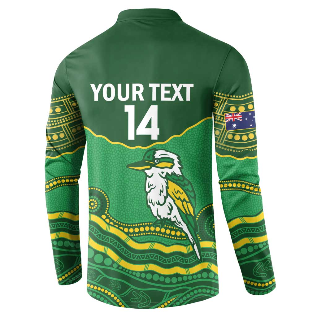 Custom Australia Kookaburras Button Sweatshirt Indigenous Art