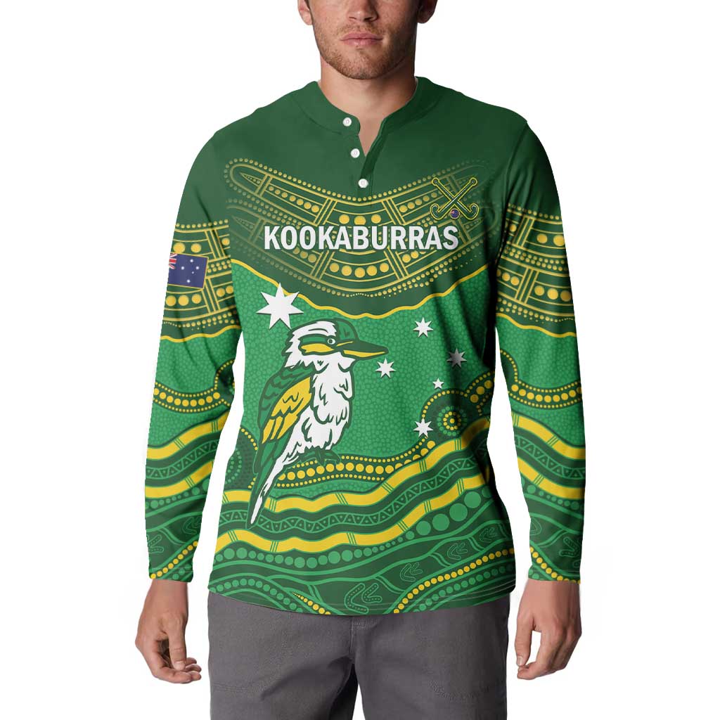 Custom Australia Kookaburras Button Sweatshirt Indigenous Art
