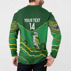 Custom Australia Kookaburras Button Sweatshirt Indigenous Art