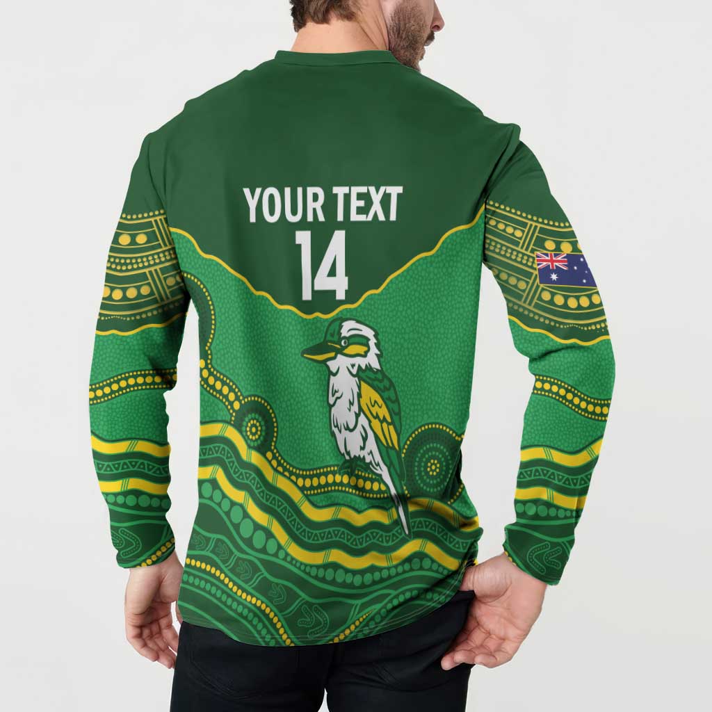 Custom Australia Kookaburras Button Sweatshirt Indigenous Art