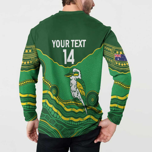 Custom Australia Kookaburras Button Sweatshirt Indigenous Art