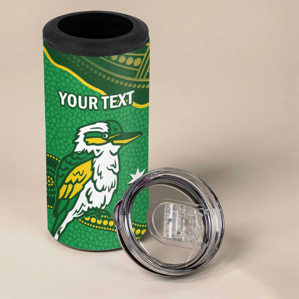 Personalised Australia Kookaburras 4 in 1 Can Cooler Tumbler Indigenous Art