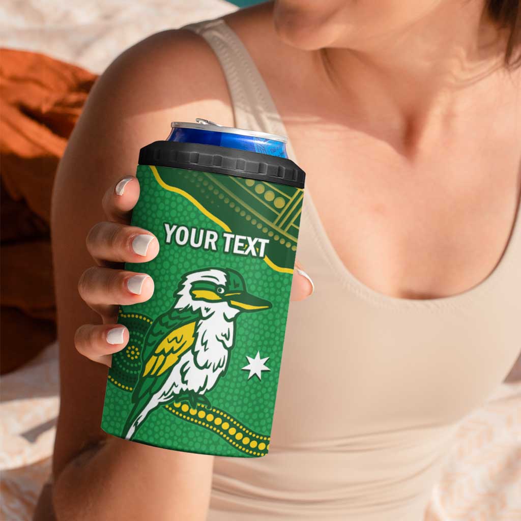 Personalised Australia Kookaburras 4 in 1 Can Cooler Tumbler Indigenous Art