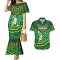 Custom Australia Kookaburras Couples Matching Mermaid Dress and Hawaiian Shirt Indigenous Art