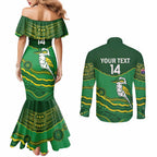 Custom Australia Kookaburras Couples Matching Mermaid Dress and Long Sleeve Button Shirt Indigenous Art