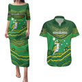 Custom Australia Kookaburras Couples Matching Puletasi and Hawaiian Shirt Indigenous Art