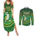 Custom Australia Kookaburras Couples Matching Summer Maxi Dress and Long Sleeve Button Shirt Indigenous Art