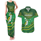 Custom Australia Kookaburras Couples Matching Tank Maxi Dress and Hawaiian Shirt Indigenous Art