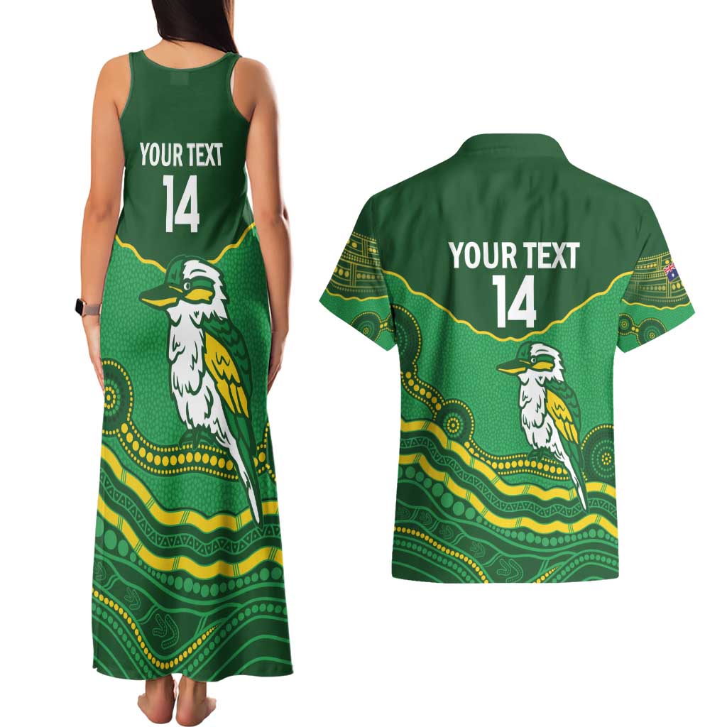 Custom Australia Kookaburras Couples Matching Tank Maxi Dress and Hawaiian Shirt Indigenous Art