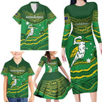 Custom Australia Kookaburras Family Matching Long Sleeve Bodycon Dress and Hawaiian Shirt Indigenous Art