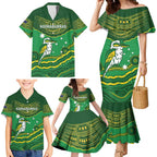 Custom Australia Kookaburras Family Matching Mermaid Dress and Hawaiian Shirt Indigenous Art