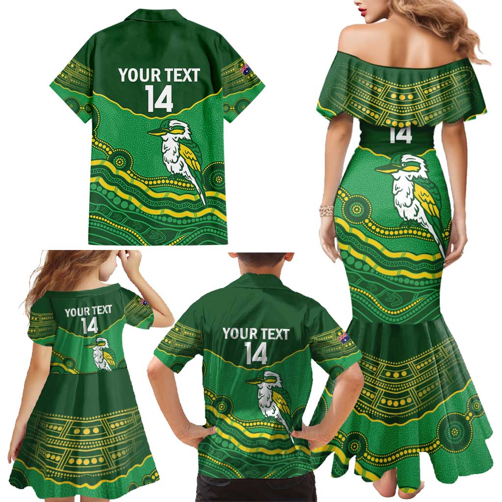 Custom Australia Kookaburras Family Matching Mermaid Dress and Hawaiian Shirt Indigenous Art