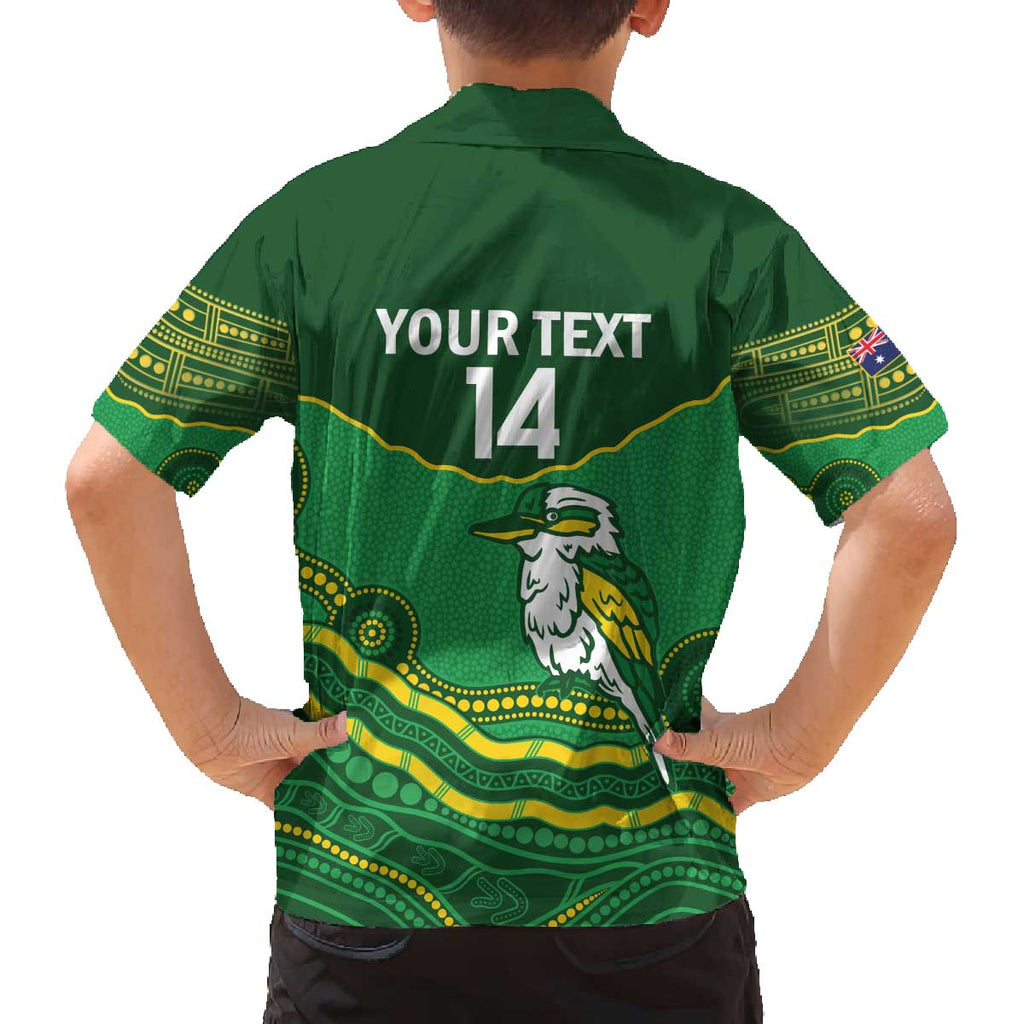 Custom Australia Kookaburras Family Matching Off The Shoulder Long Sleeve Dress and Hawaiian Shirt Indigenous Art