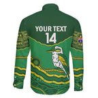 Custom Australia Kookaburras Family Matching Off The Shoulder Long Sleeve Dress and Hawaiian Shirt Indigenous Art