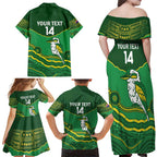 Custom Australia Kookaburras Family Matching Off Shoulder Maxi Dress and Hawaiian Shirt Indigenous Art