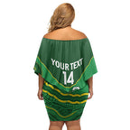 Custom Australia Kookaburras Family Matching Off Shoulder Short Dress and Hawaiian Shirt Indigenous Art