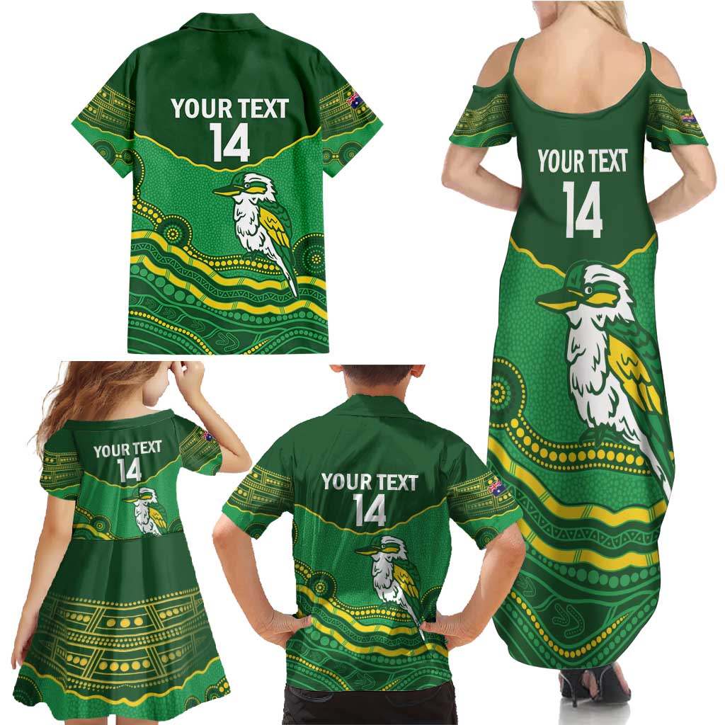 Custom Australia Kookaburras Family Matching Summer Maxi Dress and Hawaiian Shirt Indigenous Art