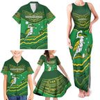 Custom Australia Kookaburras Family Matching Tank Maxi Dress and Hawaiian Shirt Indigenous Art