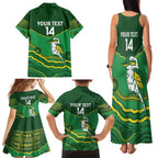 Custom Australia Kookaburras Family Matching Tank Maxi Dress and Hawaiian Shirt Indigenous Art