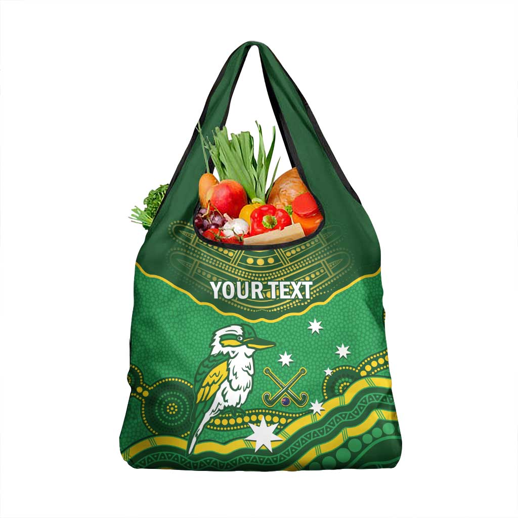 Custom Australia Kookaburras Grocery Bag Indigenous Art