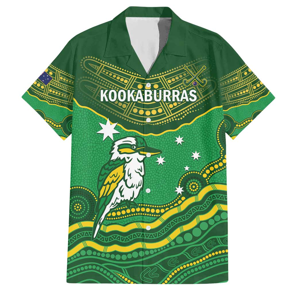 Custom Australia Kookaburras Hawaiian Shirt Indigenous Art