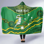Custom Australia Kookaburras Hooded Blanket Indigenous Art