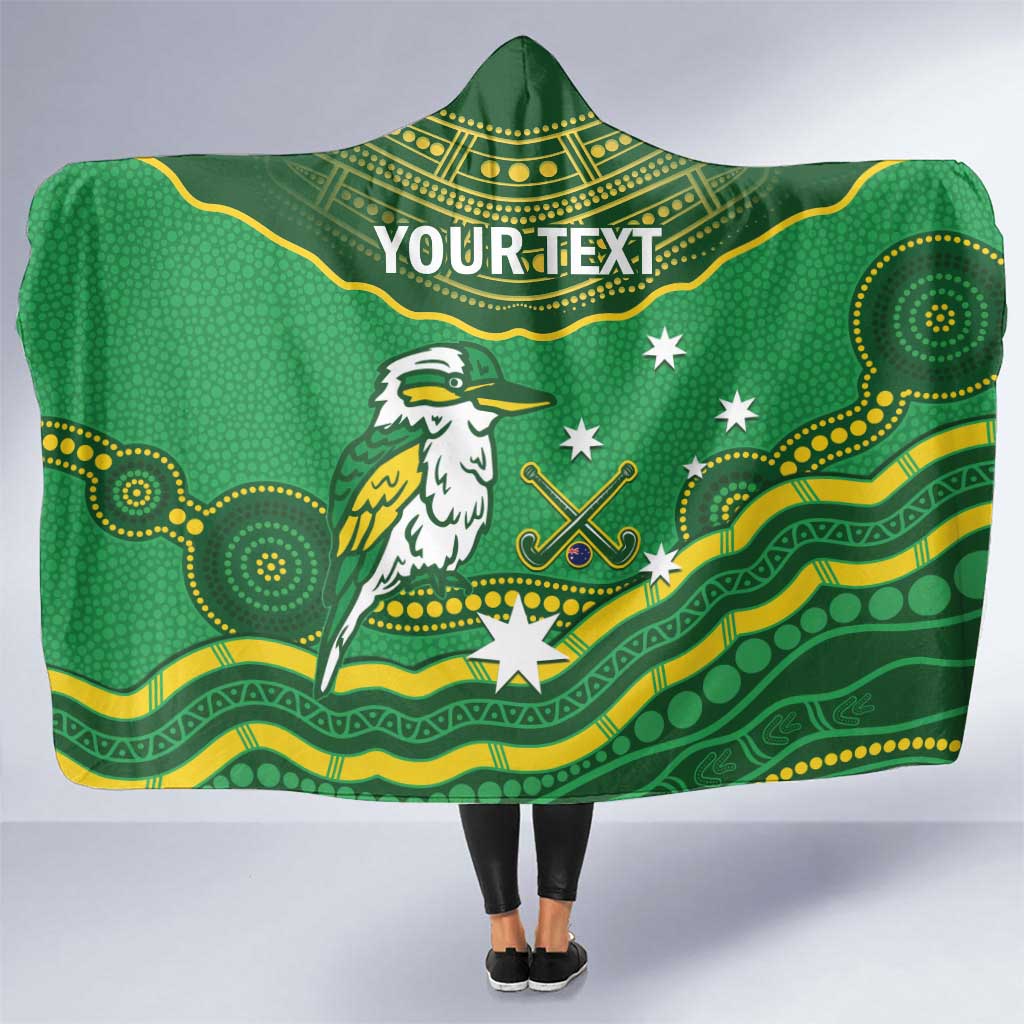 Custom Australia Kookaburras Hooded Blanket Indigenous Art