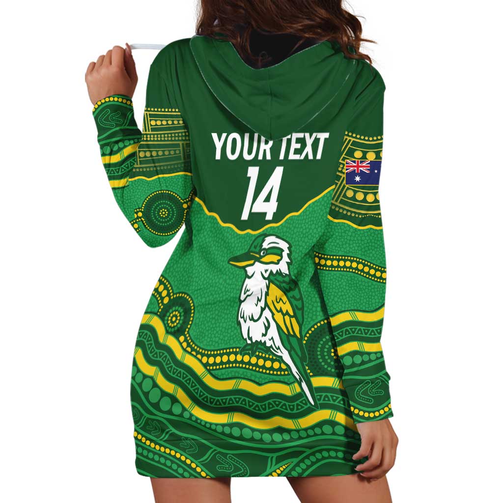 Custom Australia Kookaburras Hoodie Dress Indigenous Art