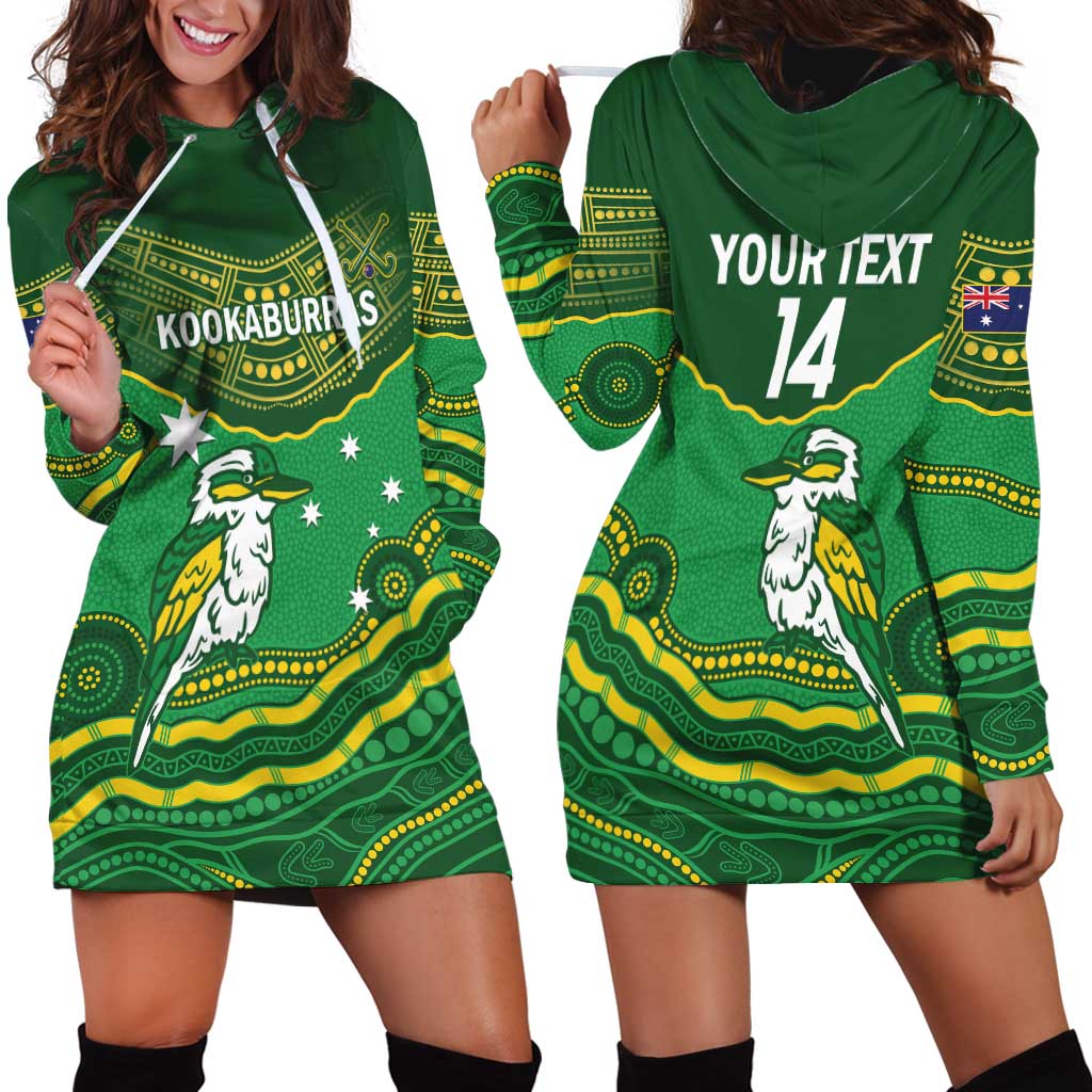 Custom Australia Kookaburras Hoodie Dress Indigenous Art