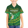 Custom Australia Kookaburras Kid Hawaiian Shirt Indigenous Art