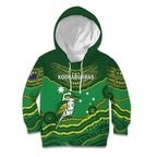 Custom Australia Kookaburras Kid Hoodie Indigenous Art
